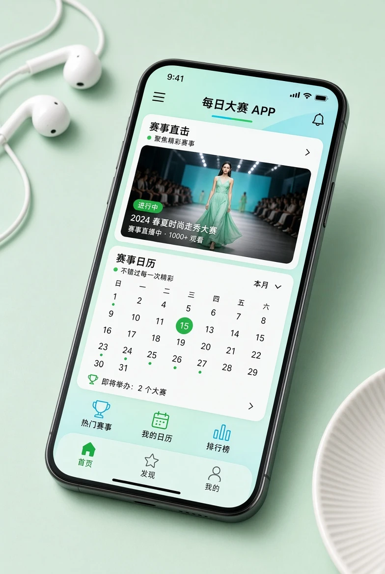 每日大赛APP服务界面示意